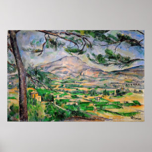 Poster Paul Cezanne - Mont Sainte-Victoire and Large Pine