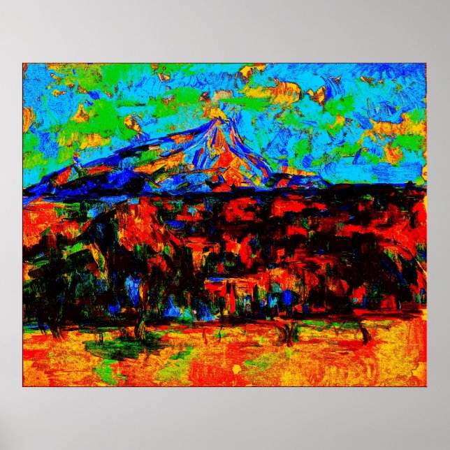 Poster Paul Cézanne - Mont Sainte-Victoire (Modifié) (Devant)