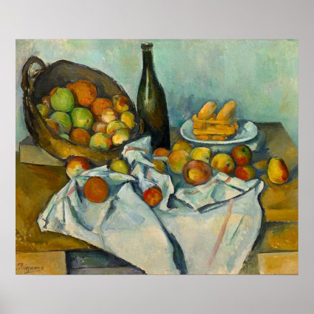 Poster Paul Cezanne Panier de la vie morte française des  (Devant)
