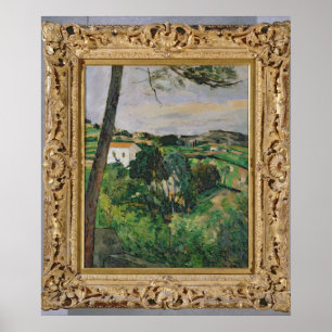 Poster Paul Cezanne   Paysage avec toit rouge ou le pin