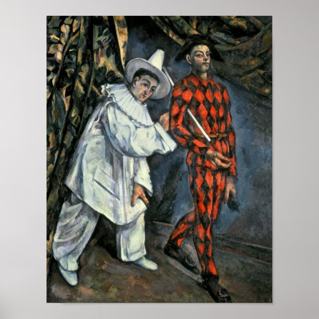 Poster Paul Cezanne | Pierrot et Arlequin, 1888 (Devant)