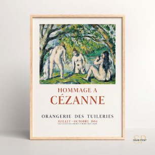 Poster Paul Cézanne Trois Bathères Impressionniste Art