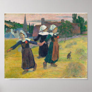 Poster Paul Gauguin - Filles bretonnes dansant