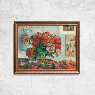 Poster Paul Gauguin La Vie Encore Avec Des Peonies Fleurs