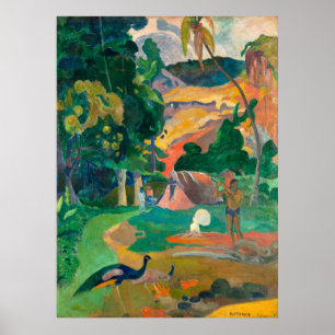 Poster Paul Gauguin Matamoe, Paysage avec les Peacocks