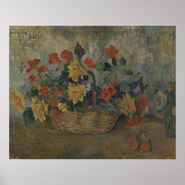 Poster Paul Gauguin - Nasturtiums et Dahlias (Devant)