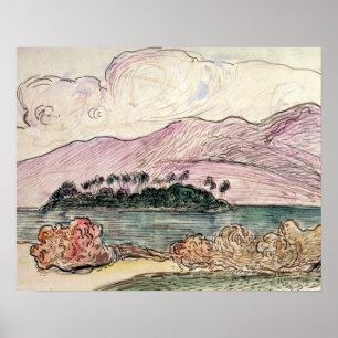 Poster Paul Gauguin   Paysage tahitien (avec papier)