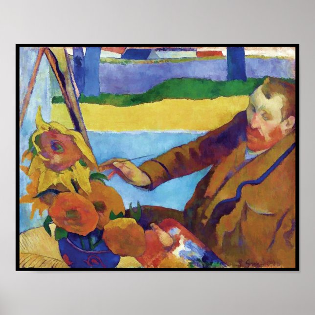 Poster Paul Gauguin Vincent van Gogh Peinture tournesols (Devant)