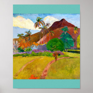 Poster Paul Gauguin's Tahitian Landscape famous painting
