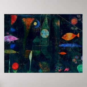 Poster Paul Klee Fish Magic Peinture Abstraite Art Graphi