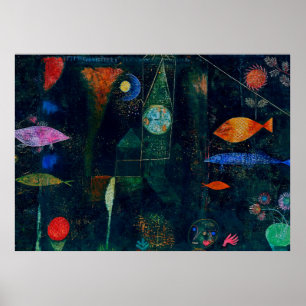 Poster Paul Klee Fish Magic Peinture Abstraite Art graphi