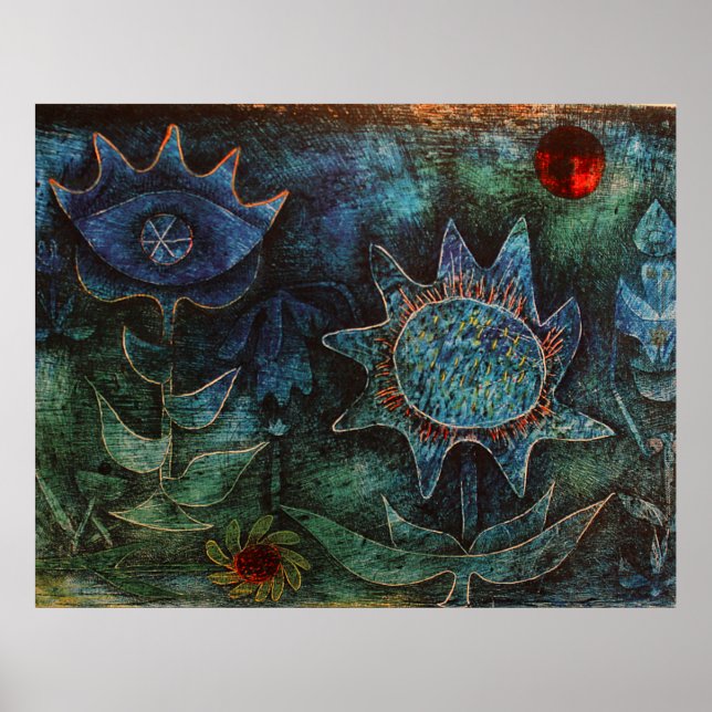Poster Paul Klee Fleurs Dans La Nuit (Devant)