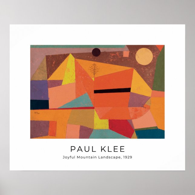 Poster Paul Klee, Joyful Mountain Landcape - Art (Devant)