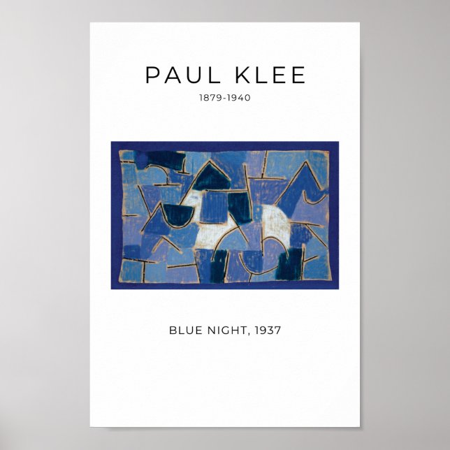 Poster Paul Klee, Nuit Bleue - Art Abstrait Moderne (Devant)