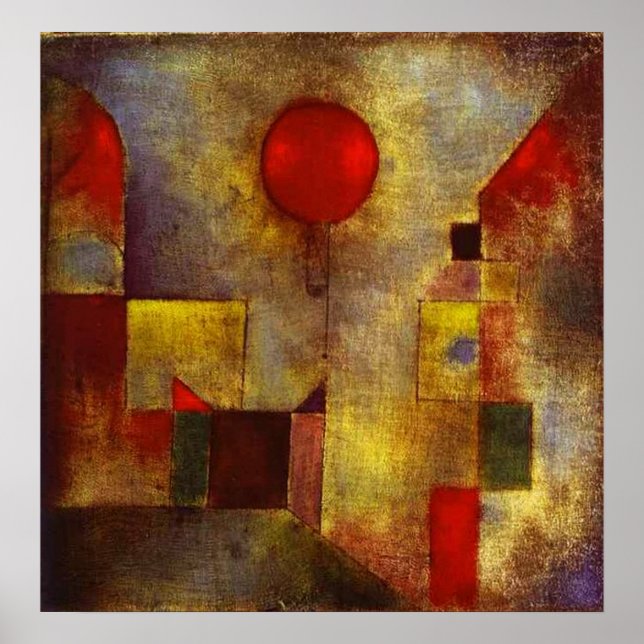 Poster Paul Klee Red Balloon (Devant)
