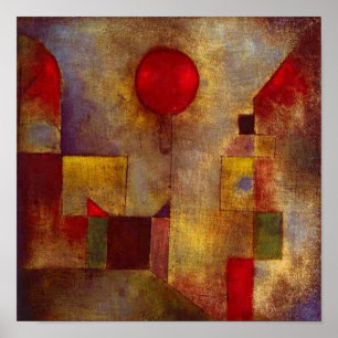 Poster Paul Klee Red Balloon Abstrait Art Coloré 