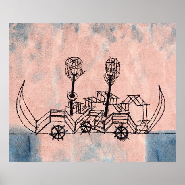 Poster Paul Klee - Vieux Bateau à Vapeur (Vieux Bateau à  (Devant)