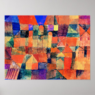 Poster Paul Klee - Ville aux trois domaines