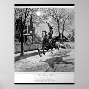Poster Paul Revere's Ride. Image 1775_Guerre
