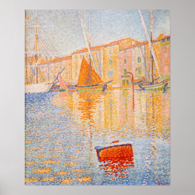 Poster Paul Signac - La Bouée Rouge, Saint-Tropez (Devant)