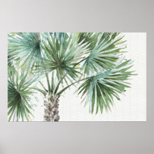 Poster Paumes tropicales des verts I mélangé