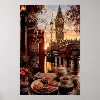 Poster Pause Respirer Et Savourer La Matinée Café De Lond