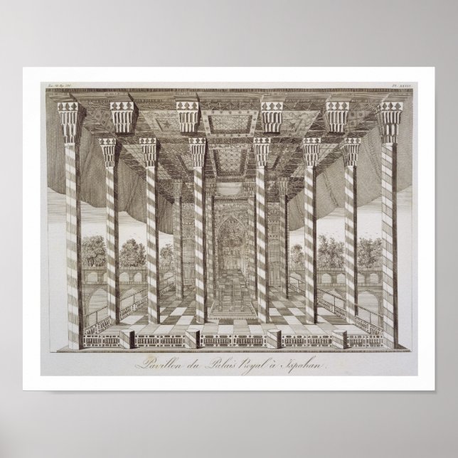 Poster Pavilion at the Royal Palace at Ispahan, from 'Voy (Devant)