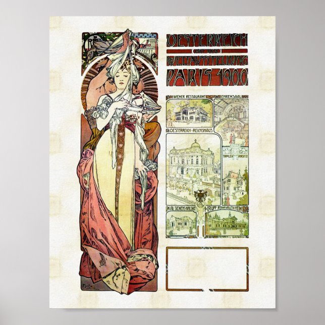 Poster Pavillon autrichien Alfons Mucha 1900 (Devant)