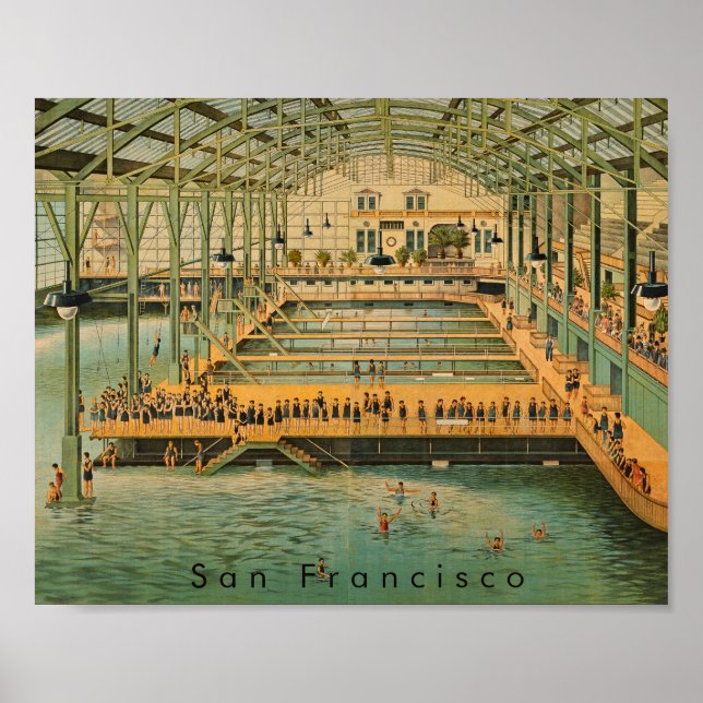 Poster Pavillon des bains Sutro San Francisco 1885 victor (Devant)