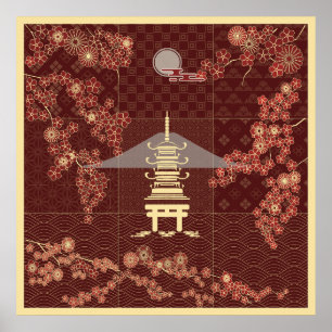 Poster Pavillon d'or Zen Art