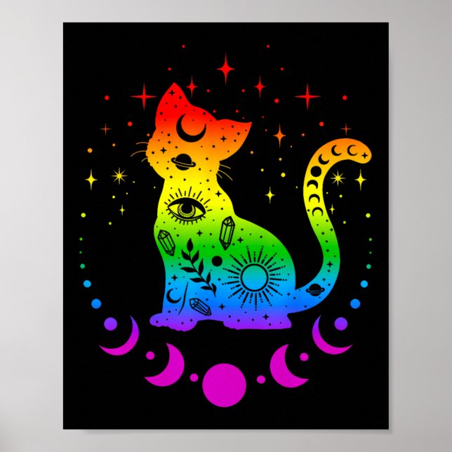 Poster Pavillon Gay pride Lgbt Cat Astrologie Arc-en-ciel (Devant)