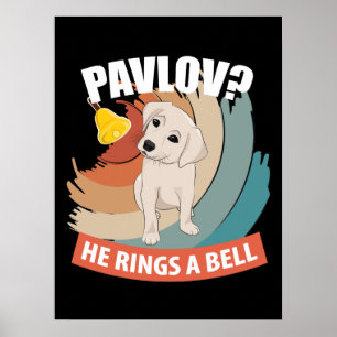 Poster Pavlov Il Bague Une Cloche - Chien de Pavlov