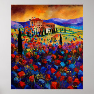 Poster pavots 67 de la Toscane