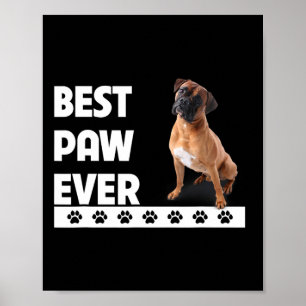 Poster Paw Ever Boxer Bulldog Papa Fêtes des pères Amoure