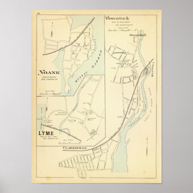 Poster Pawcatuck, Noank, Lyme (Devant)