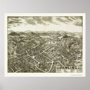 Poster Pawling, NY Carte panoramique - 1909