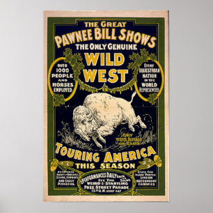 Poster Pawnee Bill montre l'Ouest sauvage