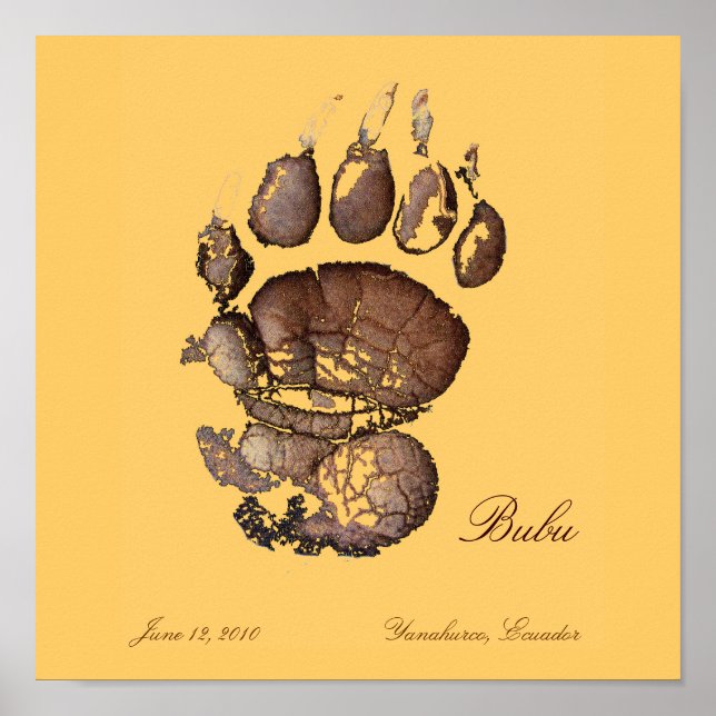 Poster Pawprint brown de Bubu (Devant)