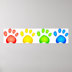 Poster Paws colorés