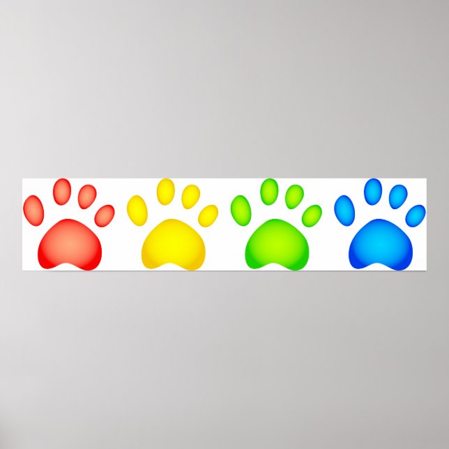 Poster Paws colorés (Devant)