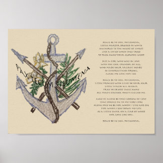 Poster Pax Tecum Filumena avec poème