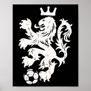 Poster Pays-Bas Lion Néerlandais Orange Supporter de Foot