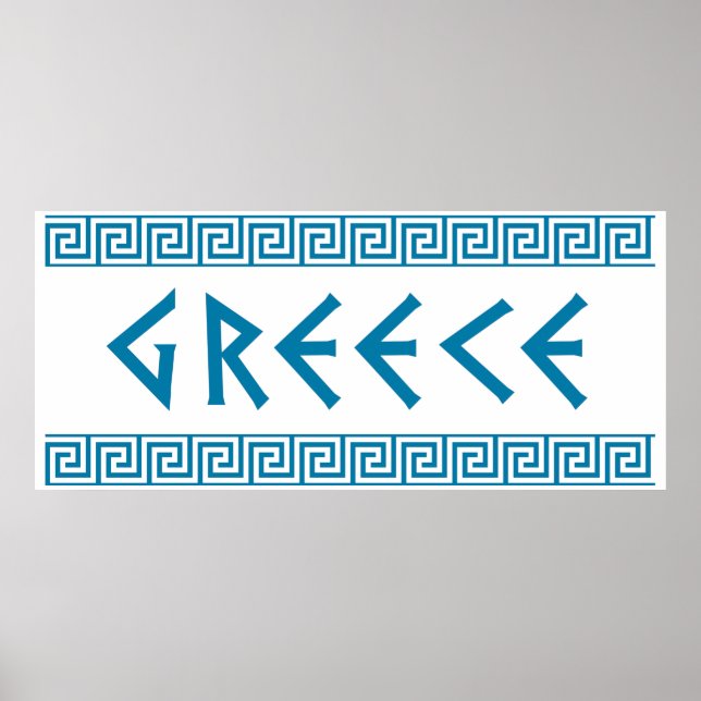 Poster pays de la grèce nom du texte symbole grec (Devant)