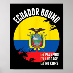 Poster Pays lié à l'Équateur Voyage Drapeau équatorien Va
