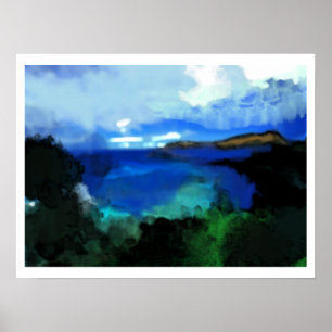 Poster Paysage Abstrait Bluish
