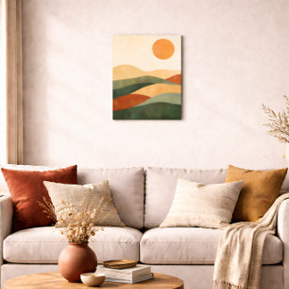 Poster Paysage Abstrait Bohème Tons Terre Désert