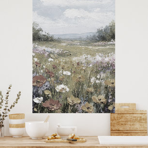 Poster Paysage Abstrait de Ferme Art Neutre