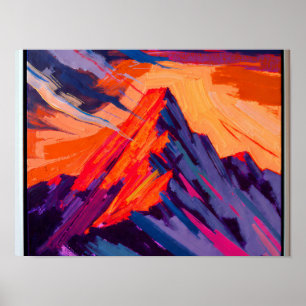 Poster Paysage Abstrait Motivationnel : Ascension du Somm