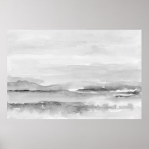Poster Paysage Abstrait noir et blanc 1