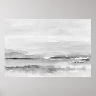 Poster Paysage Abstrait noir et blanc 1